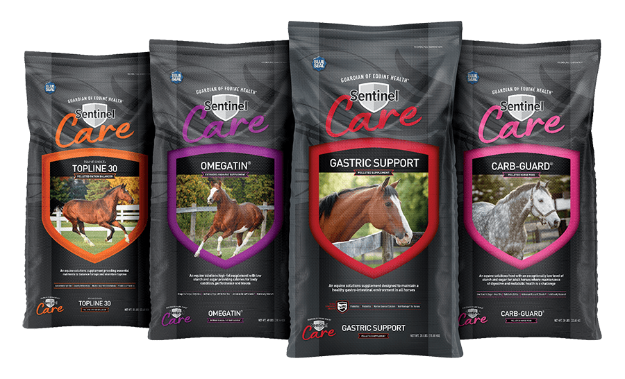 Sentinel Care horse feed brand logo.