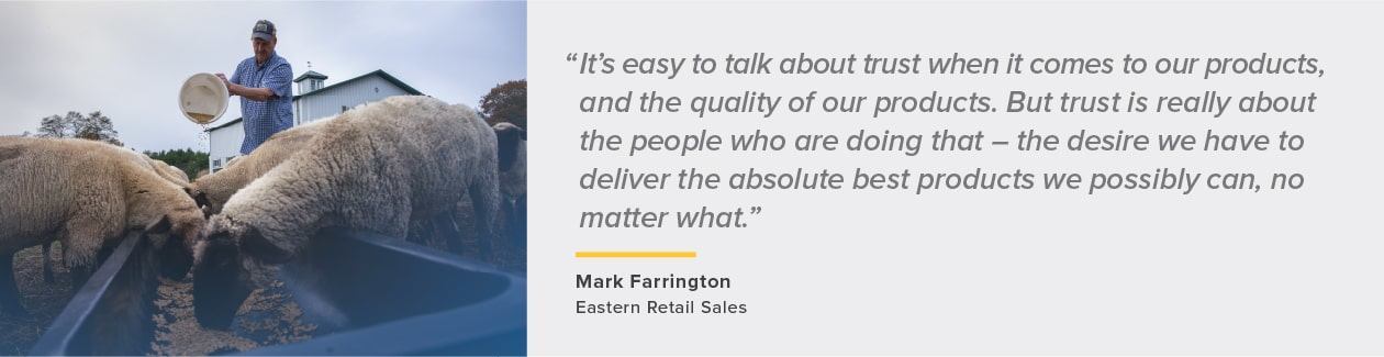 quote about performance from Mark Farrington, Eastern Retail Sales