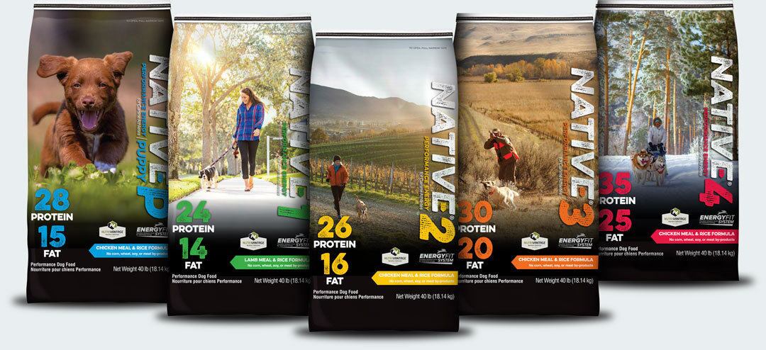 line-up of all Native bags